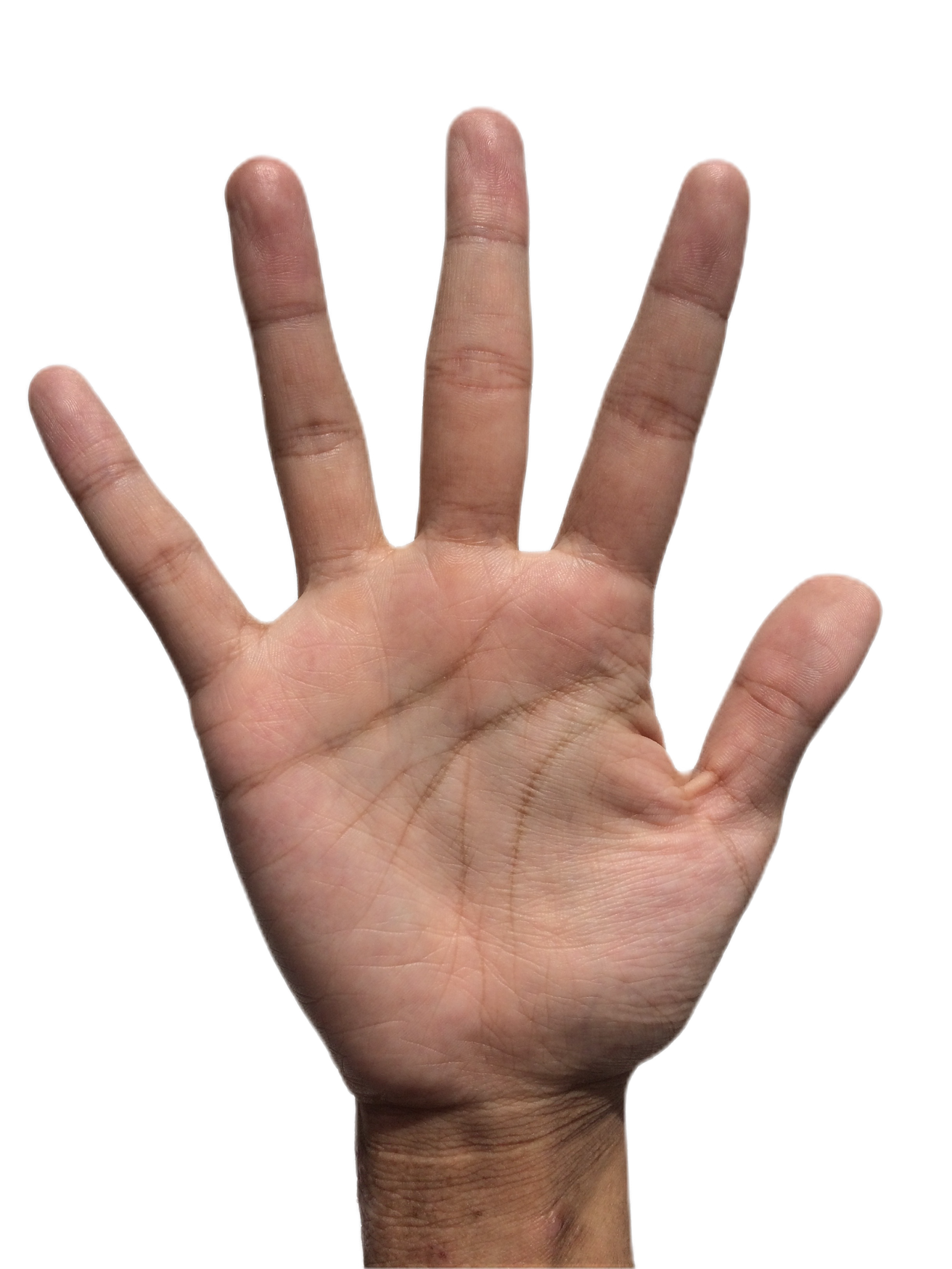 Black & white hand ready for a palm reading